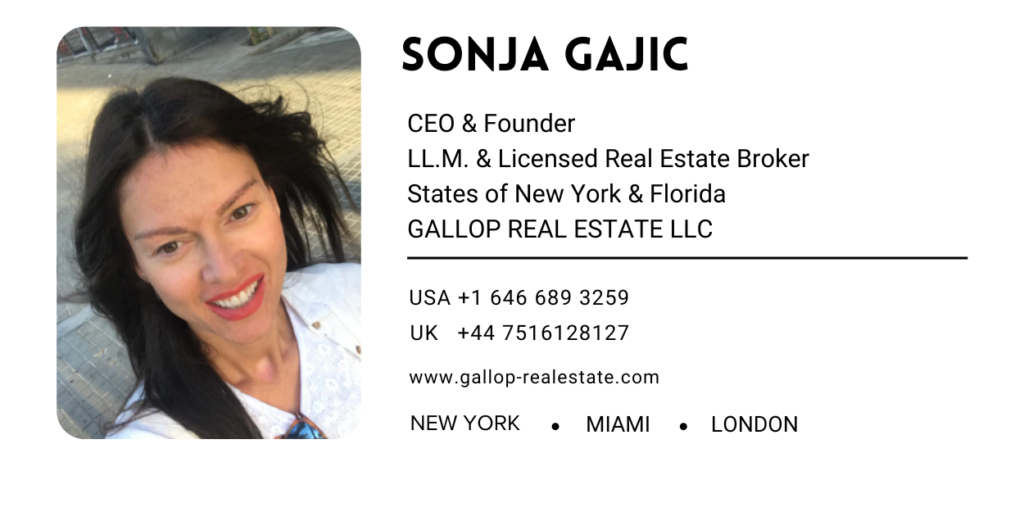 Sonja Gajic Gallop Realestate LLC newyork florida